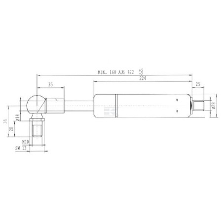 Vérin à gaz STABILUS CA7972RE