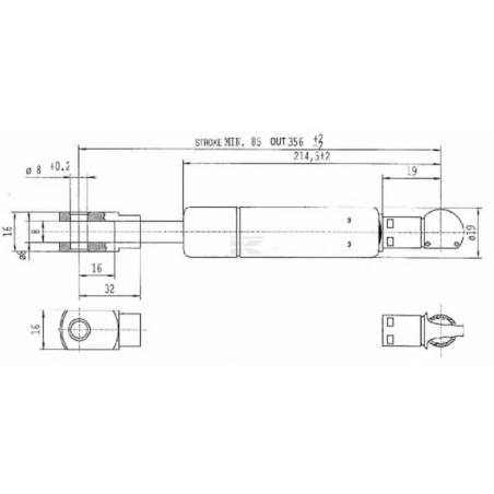 Vérin à gaz STABILUS CA792640