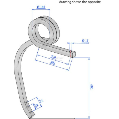 Dent de cultivateur gauche UNIVERSAL CP356001