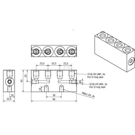Bloc de distribution UNIVERSEL CWP414UNF90