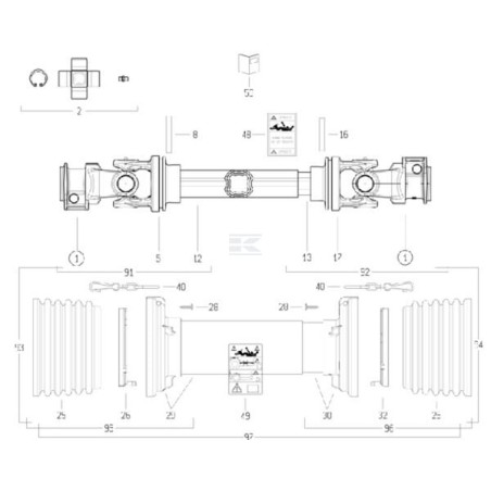 Arbre de transmission BONDIOLI&PAVESI CS2N086CE007007
