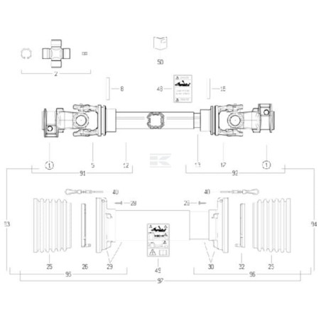Arbre de transmission BONDIOLI&PAVESI CS4N121CE007007