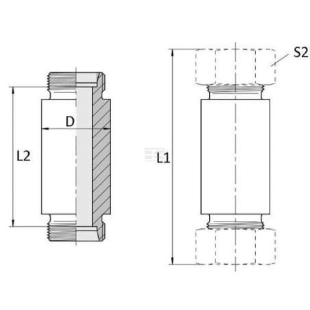 Passe-cloison à souder VOSS ESV25S