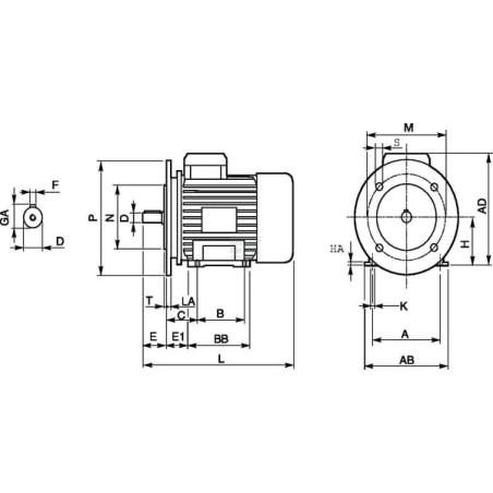 Moteur électrique UNIVERSEL EM80A4B3B5300IE2A