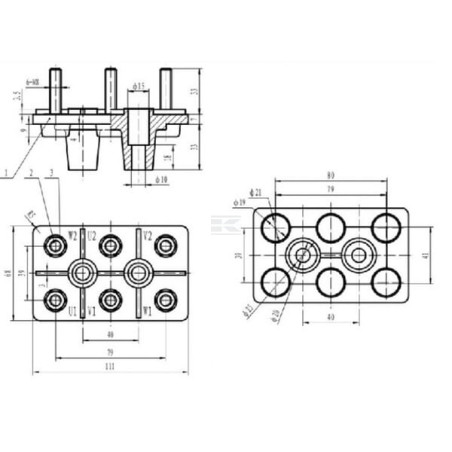 Barrette de connexion UNIVERSEL EM918007WGKR