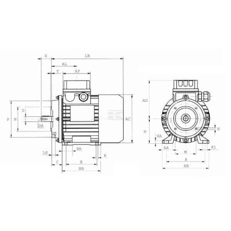 Moteur électrique UNIVERSEL EM71B2B3B14300IE2A