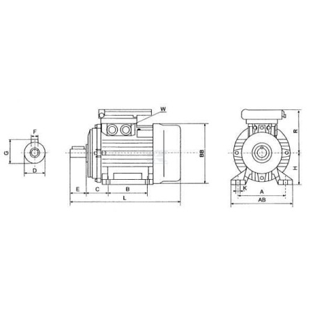 Moteur électrique UNIVERSEL EM80A4B31B0IE2A