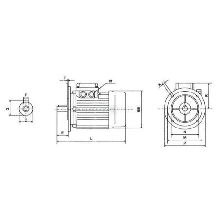 Moteur électrique UNIVERSEL EM80A4B5300IE2A