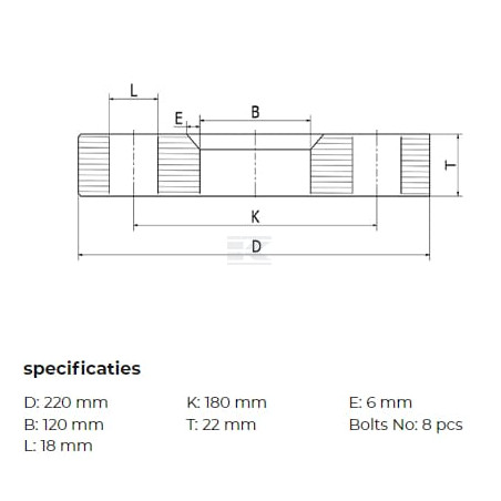 Bride inoxydable UNIVERSEL FG2642219RVS