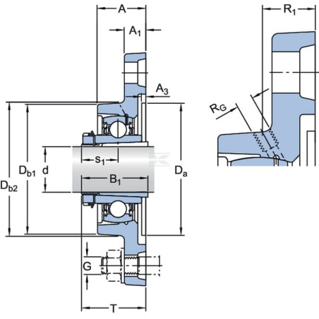 Bloc roulement SKF FYTJ50KF