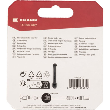 Raccord rapide UNIVERSEL GA830P12