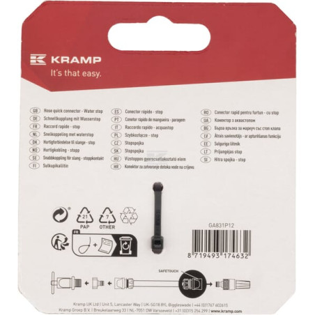 Raccord rapide UNIVERSEL GA831P12