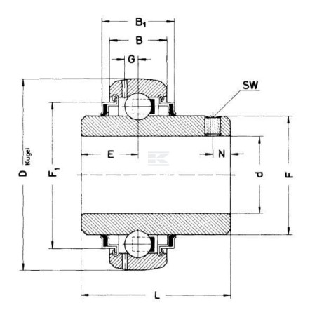 Palier tendeur acier INA/FAG GYE50KRRBFA107VA