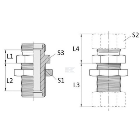 Raccord cloison VOSS GSS38S