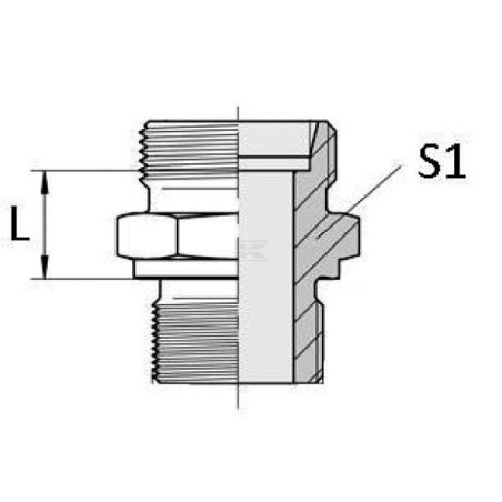 Raccord à goujon UNIVERSEL GES12LR12KR