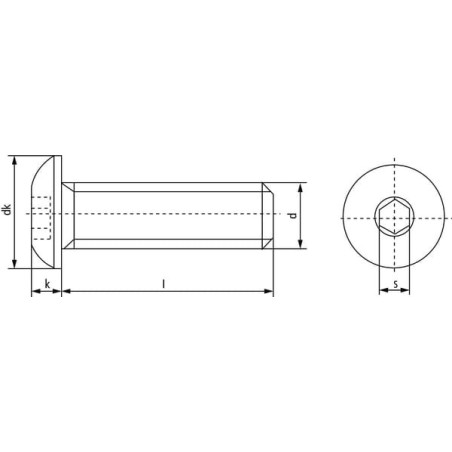 Vis UNIVERSEL ISO7380516RVSP050