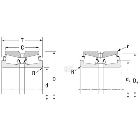 Roulement à rouleaux côniques TIMKEN JXC25469CA90UA7