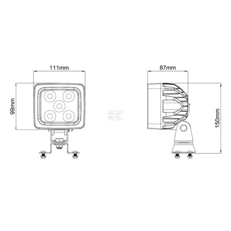 Phare de travail LED UNIVERSAL LA10410DB