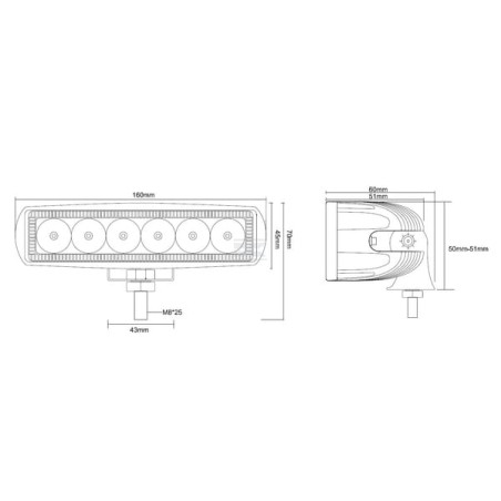 Phare de travail LED UNIVERSEL LA10902BOX