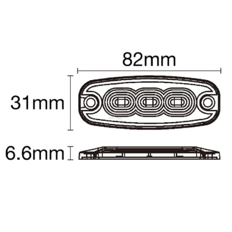 Feu de signalement LED UNIVERSAL LA20073B