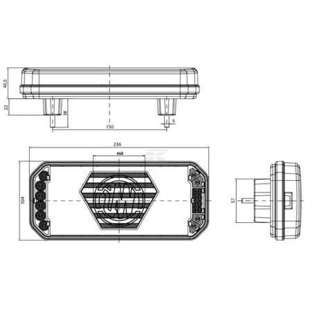 Feu arrière UNIVERSAL LA40110L