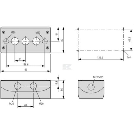 Boîte à bouton complet EATON M22I3M1