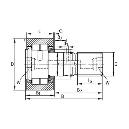 Galet de cames SKF NUKR90ASKF