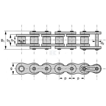 Chaîne à rouleaux REXNORD R31SH
