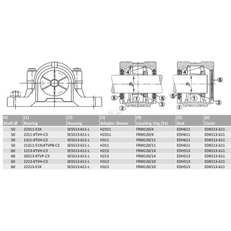 Corps de palier INA/FAG SES513611L