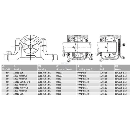 Corps de palier INA/FAG SES516613L