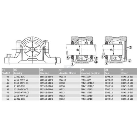 Corps de palier INA/FAG SES512610L