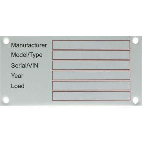 Plaque UNIVERSEL TAG001KR