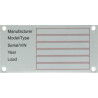 Plaque UNIVERSEL TAG001KR