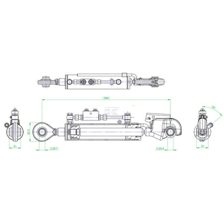 Barre de poussée hydraulique UNIVERSEL TCVNNE356321022