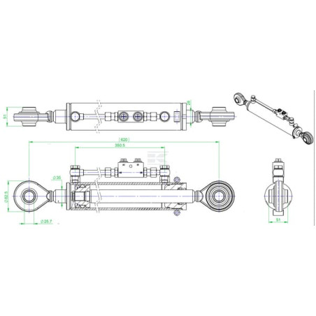 Barre de poussée hydraulique UNIVERSEL TEVNN356331122