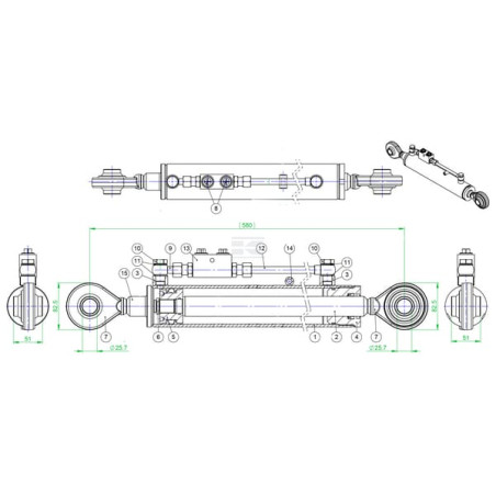 Barre de poussée hydraulique UNIVERSEL TEVNNE356328222