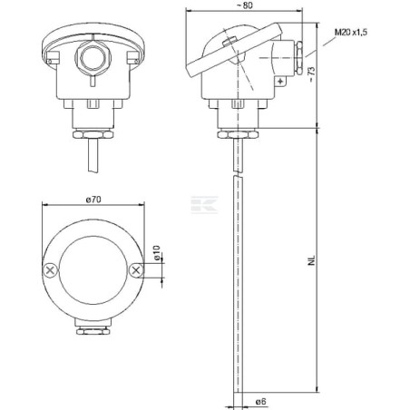 Sonde UNIVERSEL TF54PT100100