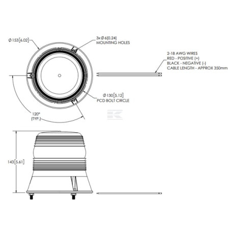 Gyrophare LED BRITAX V11050ICAO