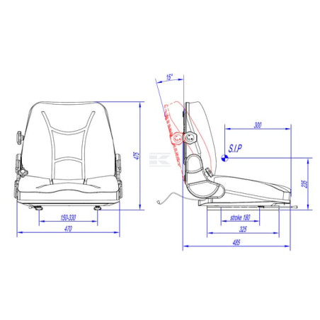 Siège de chariot UNIVERSEL TS29001KR