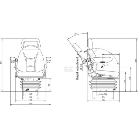 Siège à suspension pneumatique URSUS TS50000KR