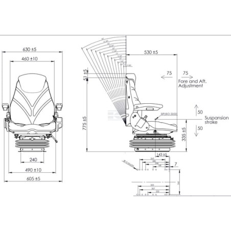 Siège à suspension pneumatique MASSEY FERGUSON TS55000KR