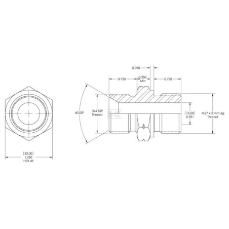 Raccord BURNETT & HILLMAN VNBM1227X2ISO6149