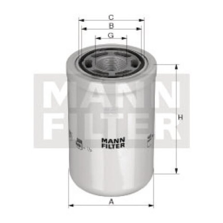 Filtre hydraulique MANN-FILTER WH980