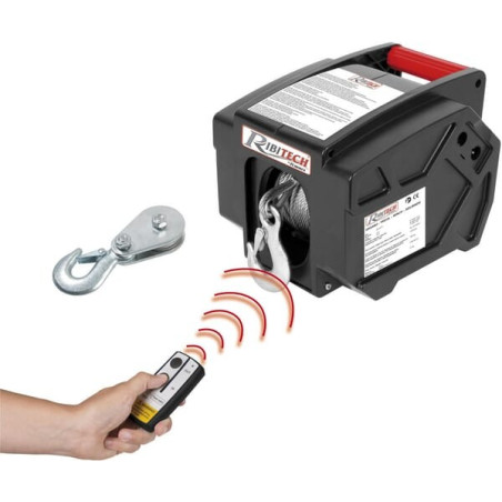 Treuil électrique 12V avec télécommande RIBITECH PE12VT1