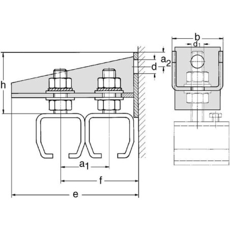 Support mural double MEA TB335325