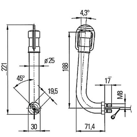 Support de gyrophare à visser HELLA 9XD990284001