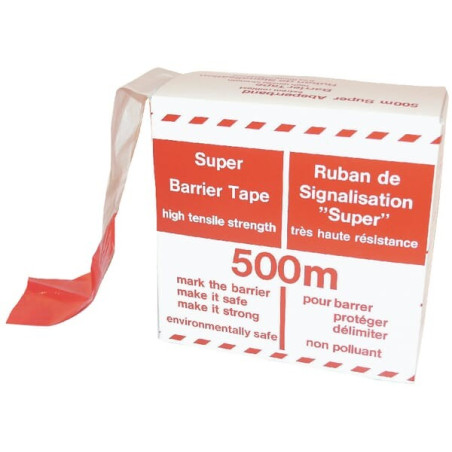 Ruban de chantier rouge - blanc 80mmx500m UNBRANDED WB99362