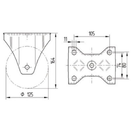 Roulettes pour charges lourdes en polyamide TENTE 4688TOP125P63