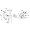 Roulettes pour charges lourdes en polyamide TENTE 4687UOP200P63