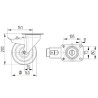 Roulettes pour charges lourdes en polyamide TENTE 4687TOP160P63